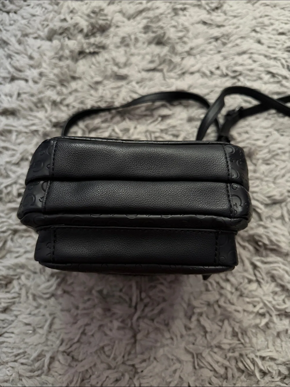 Guess Black Mini Logo-Embossed Backpack